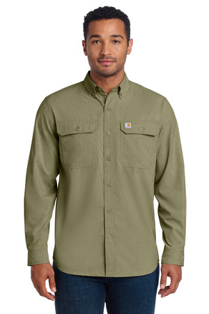 Carhartt CT105291 Force Solid Long Sleeve Shirt in Burnt Olive
