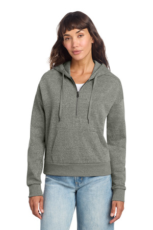 District DT1311 Women's Perfect Tri Fleece 1/2-Zip Pullover in Heathered Charcoal