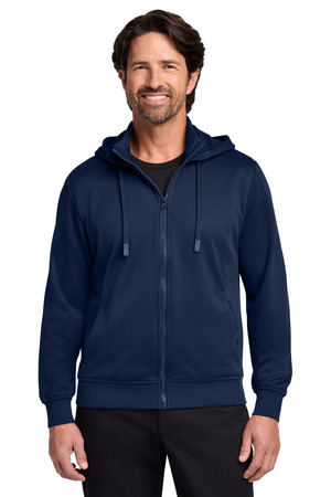 Port Authority F814 Smooth Fleece Hooded Jacket in River Blue Navy