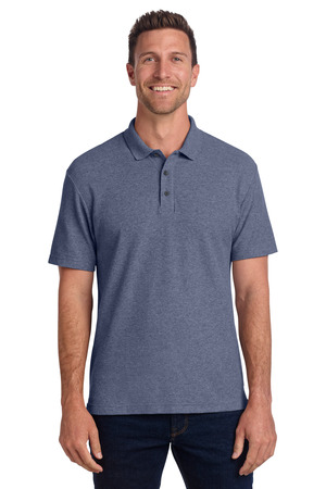 Port Authority K867 C-FREE Cotton Blend Pique Polo in Navy Heather