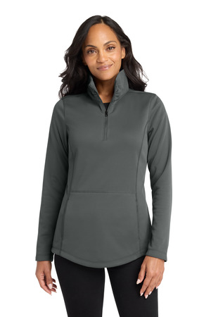 Port Authority L804 Women's Smooth Fleece 1/4-Zip in Graphite