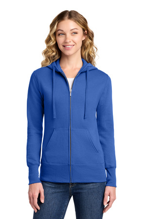 Port & Company LPC78ZH Women's Core Fleece Full-Zip Hooded Sweatshirt in Royal
