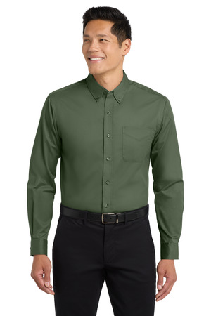 Port Authority S608 Long Sleeve Easy Care Shirt in Clover Green