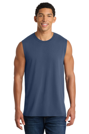 Port & Company PC54SL Core Cotton Sleeveless Tee in Navy