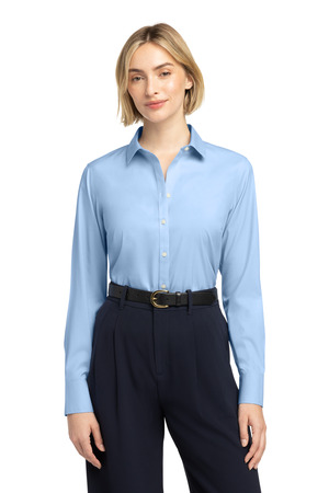 Brooks Brothers BB18001 Women's Wrinkle-Free Stretch Pinpoint Shirt in Newport Blue