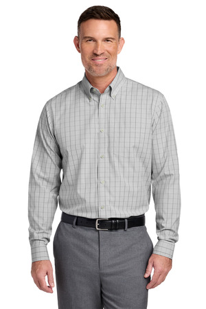 Brooks Brothers BB18008 Wrinkle-Free Stretch Patterned Shirt in Shadow Grey