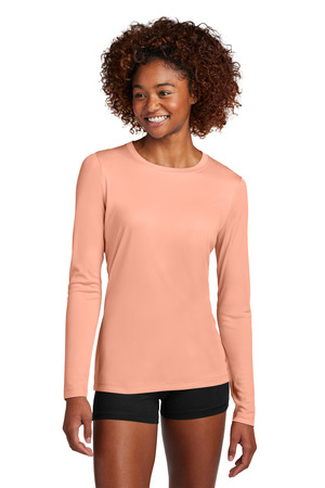 Sport-Tek LST420LS Women's Posi-UV Pro Long Sleeve in Soft Coral