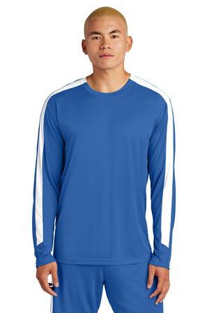 Sport-Tek ST100LS Competitor United Long Sleeve Crew in True Royal/ White