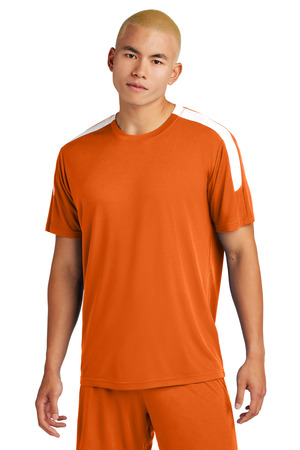 Sport-Tek ST100 Competitor United Crew in Deep Orange/ White