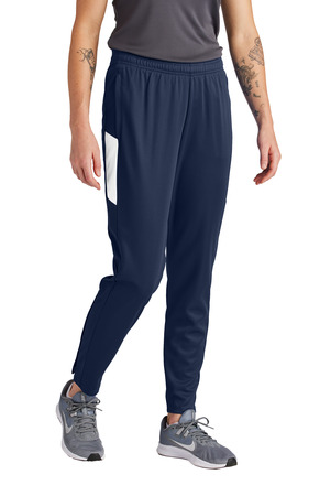 Sport-Tek LPST800 Women's Travel Pant in True Navy/ White