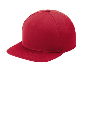 Sport-Tek STC55 YP Classics Premium 5-Panel Snapback Cap in Deep Red