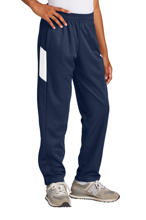 Sport-Tek YPST800 Youth Travel Pant in True Navy/ White