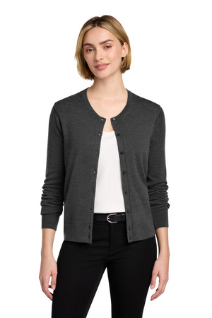 Brooks Brothers BB18413 Women's Washable Merino Cardigan Sweater in Windsor Grey Heather