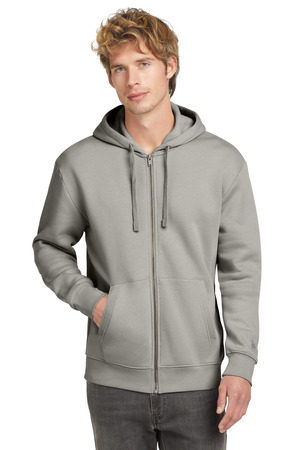 New Era NEA526 Heritage Fleece Full-Zip Hoodie in Rainstorm Grey