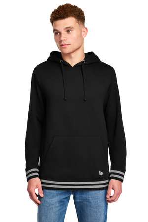 New Era NEA550 Comeback Fleece Pullover Hoodie in Black/ Athletic Heather