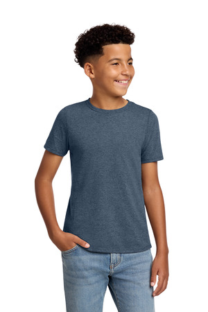 District DT108Y Youth Perfect Blend CVC Tee in Heathered Navy