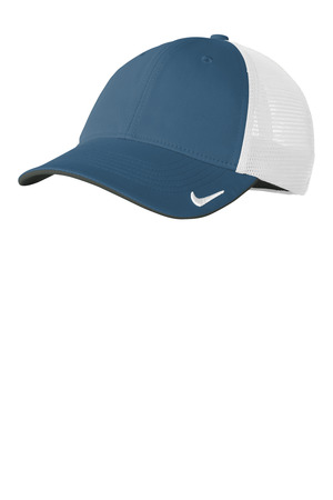 Nike NKFB6448 Stretch-to-Fit Mesh Back Cap in Navy/ White