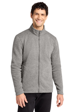 Port Authority F428 Arc Sweater Fleece Jacket in Deep Smoke Heather