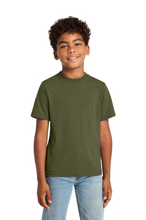 Port & Company PC330Y Youth Tri-Blend Tee in Military Green Heather
