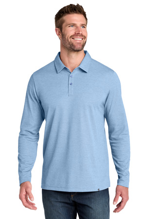 TravisMathew TM1MZ343 Oceanside Heather Long Sleeve Polo in Allure Heather