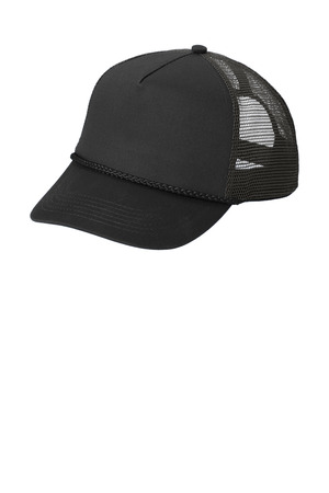 Port Authority C932 5-Panel Snapback Cap in Black