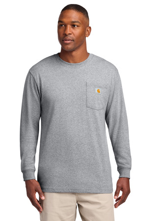 Carhartt CTK126 Workwear Pocket Long Sleeve T-Shirt in Heather Grey
