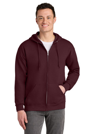 Jerzees 993M NuBlend Full-Zip Hooded Sweatshirt in Maroon
