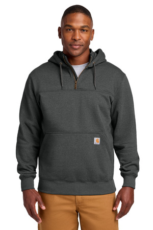 Carhartt CT100617 Rain Defender Paxton Heavyweight Hooded Zip Mock Sweatshirt in Carbon Heather