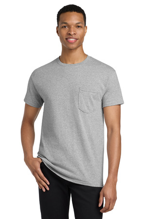 Gildan 5300 Heavy Cotton 100% Cotton Pocket T-Shirt in Sport Grey