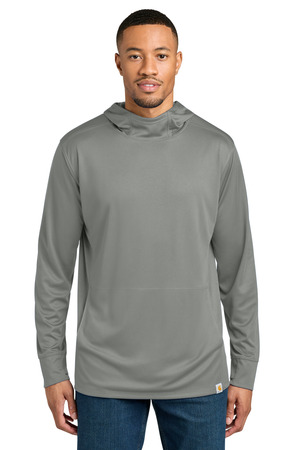 Carhartt CT106923 Force Sun Defender Long Sleeve Hooded T-Shirt in Asphalt Grey