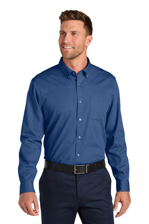 Port Authority W816 Long Sleeve Nailhead Easy Care Shirt in Mediterranean Blue