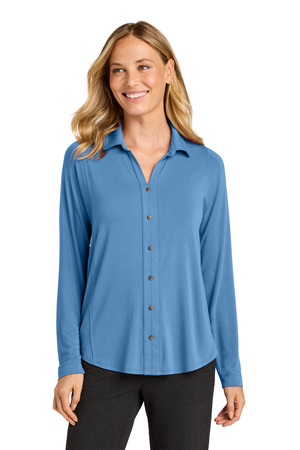 Port Authority LK5602 Women's Luxe Knit Button Tunic in Carolina Blue