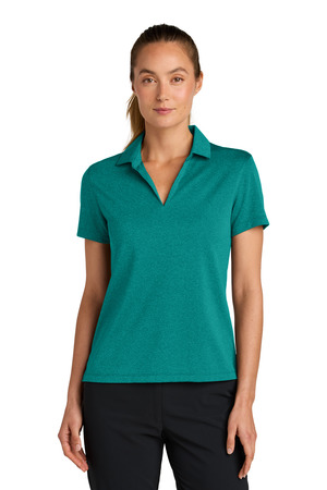 Nike NKFQ4793 Women's Dri-FIT Smooth Heather Polo in Bright Spruce Heather