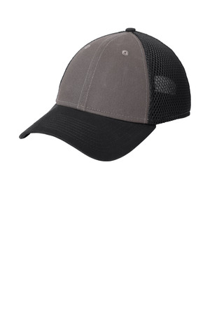 New Era NE204 Snapback Contrast Front Mesh Cap in Charcoal/ Black