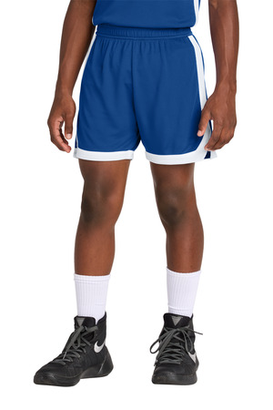 Sport-Tek YST901 Youth Rival Basketball 5" Short in True Royal/ White