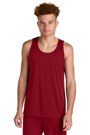 Sport-Tek ST551 PosiCharge Competitor Rev Tank in Deep Red/ White