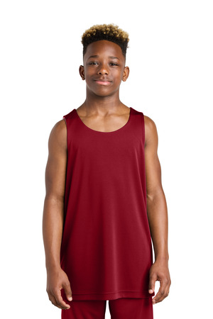 Sport-Tek YST551 Youth PosiCharge Competitor Rev Tank in Deep Red/ White