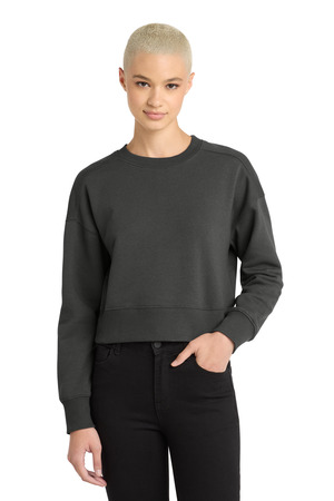 District DT1105 Women's Perfect Weight Fleece Cropped Crew in Charcoal