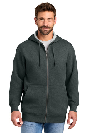 CornerStone CSF631 Tough Fleece Full-Zip Hoodie in Charcoal Heather