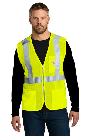 Carhartt CT106171 ANSI Class 2 Mesh Zip-Front Vest in Brite Lime