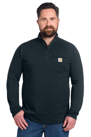 Carhartt CT106660 Force 1/4-Zip Long Sleeve T-Shirt in Navy