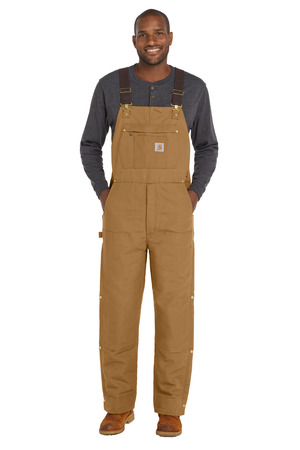 Carhartt CT106672 Firm Duck Insulated Bib Overalls in Carhartt Brown