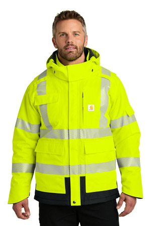 Carhartt CT106694 ANSI 107 Class 3 Waterproof Heavyweight Insulated Jacket in Brite Lime