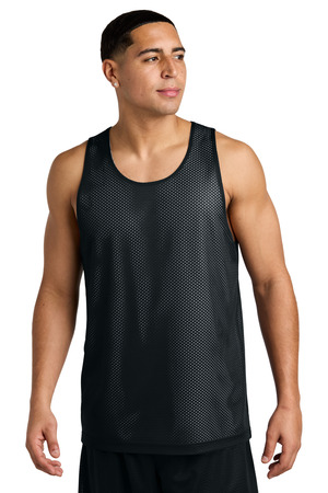 Sport-Tek ST5000 PosiCharge Reversible Mesh Tank in Black/ White