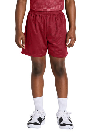 Sport-Tek YST5100 Youth PosiCharge Mesh 5" Short in Deep Red