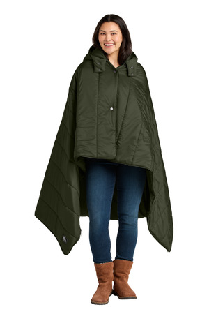 Eddie Bauer EB755 Puffy Camp Poncho in Olive Green