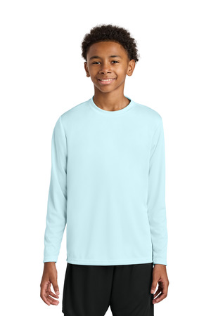 A4 A4NB3165 Youth Cooling Performance Long Sleeve Tee in Pastel Blue