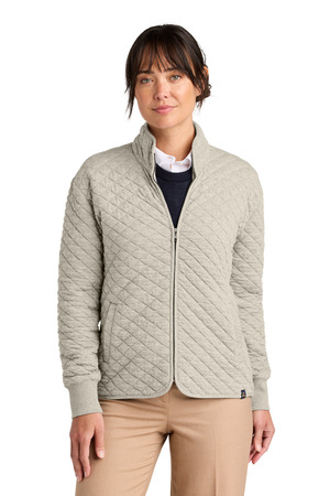 Brooks Brothers BB18213 Women's Diamond Quilt Full-Zip in Oatmeal Heather