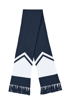Sport-Tek STA06 Gameday Scarf in True Navy/ White