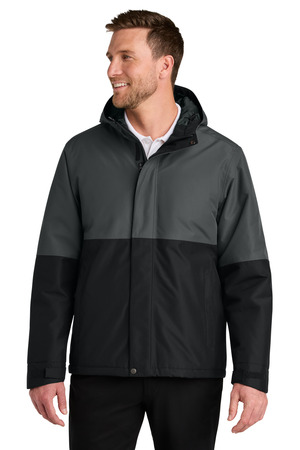 Port Authority J721 Insulated Heavy Ripstop Jacket in Grey Steel/ Deep Black